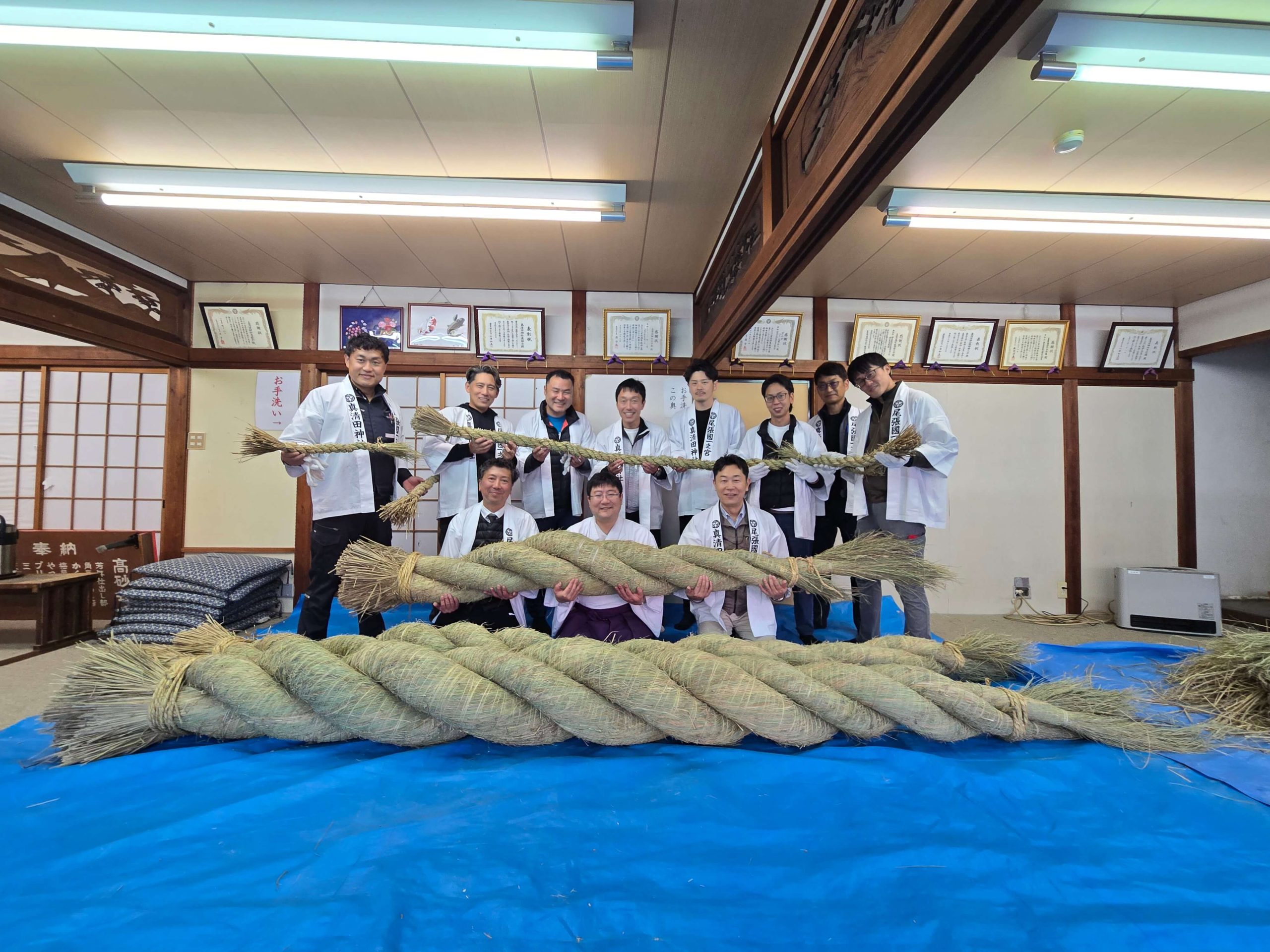 一宮市真清田神社「注連縄作り」に参加 | 愛知・一宮／注文住宅・店舗建築のことなら日愛工業株式会社